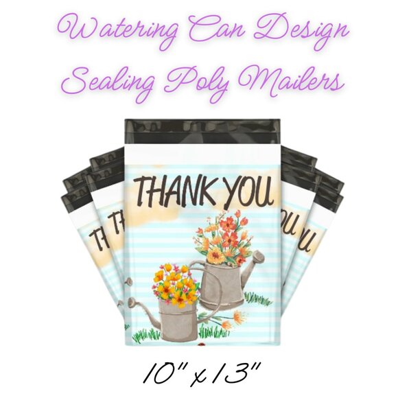 Watering Can Design Poly Mailers Qty 20 Size 10x13 - Picture 3 of 3